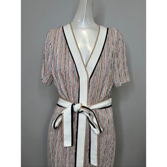 Ramy Brook Ronda Striped Knit Tie-Waist Midi-Dress Size XS $595 - Picture 4 of 10